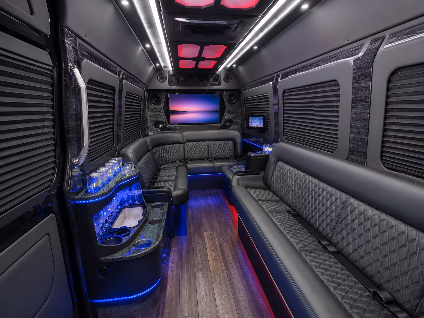 erie 30 passenger party bus interior