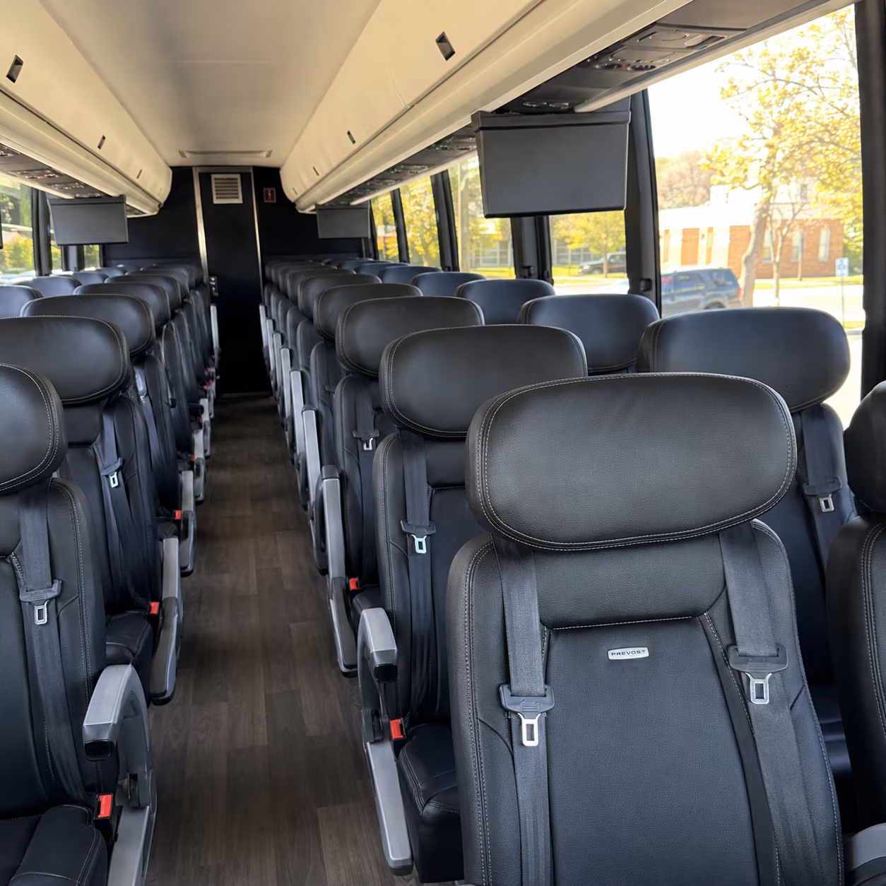 erie charter bus rental inside
